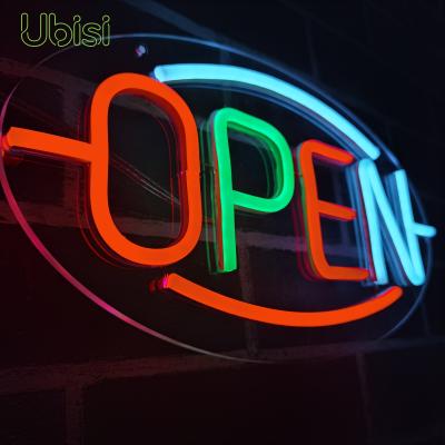 China High End Hotel Ubisi Shenzhen Manufacturer 4 Year Warranty Customs Lead Open Neon Sign for sale