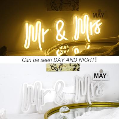 China Retail Store Wholesale Customized Best Price Flex Led Neon Sign Mr and Mrs Neon Sign for sale