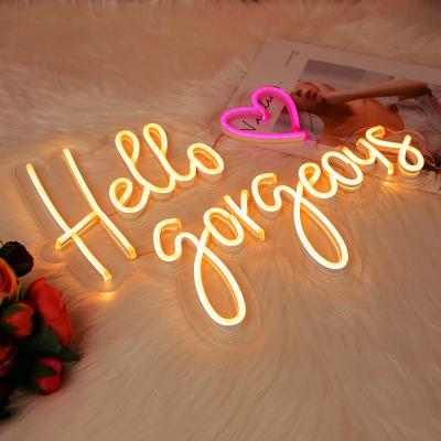 China Custom Gorgeous Led Retail Store Fast Delivery Hello Neon Sign Signs for sale