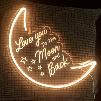 China Factory Customized Retail Store South China I Love You To The Moon And Back Neon Sign for sale