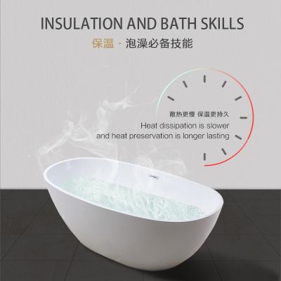 China Freestanding 3.0mm pure acrylic bathtub with automatic brass waste for sale