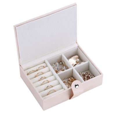 China Handmade Jewelry Box Travel Jewelry Storage Case Organizer for Rings Earring Necklace Bracelets Gifts for Women for sale