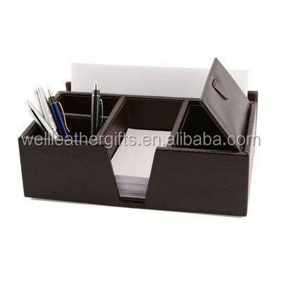 China Handmade classic leather cube in PU note with pen holder for sale