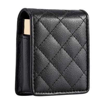 China Handmame Portable Faux Leather Lipstick Case With Mirror for sale