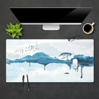 China Xmas Gift Chinese Style Fake Large Desktop PU Leather Sustainable Eco-Friendly Private Label Computer Mat Desk Pad for sale