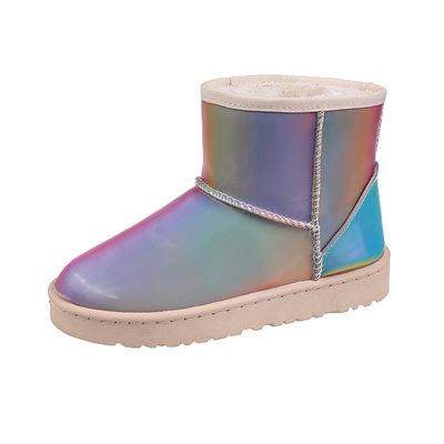 China UMYOGO Tube Candy Color Fashion Round Cotton Colorful Warm Boots Casual Short Women's Short Snow Boots for sale