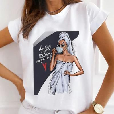 China Anti-wrinkle Girl Cotton T Shirts For Women Mother Love Print T Shirt for sale