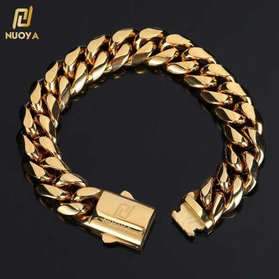 China Environmental Friendly 2023 New QZK Gold Bracelet Wholesale Hip Hop Chain jewelry Plated Gold Cuban Bracelet for Men for sale