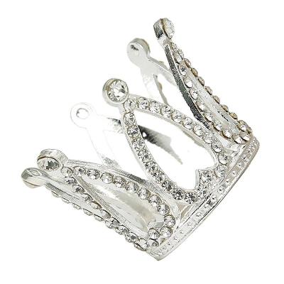 China Fashionable 2023 QZK Kids Birthday Princess Crown And Tiaras For Wedding Fashion Alloy Rhinestone Bridal Baby Tiaras Round Heart Decoration for sale