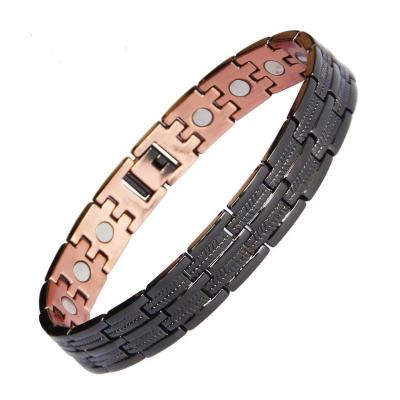 China CLASSIC 2023 new QZK men's and women's copper magnetic energy bracelet black copper magnetic energy bracelet healthy anti-fatigue for sale