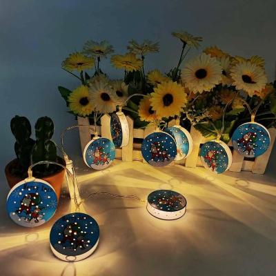 China New Designed Round Metal Round Shape Christmas String Light For Decoration for sale