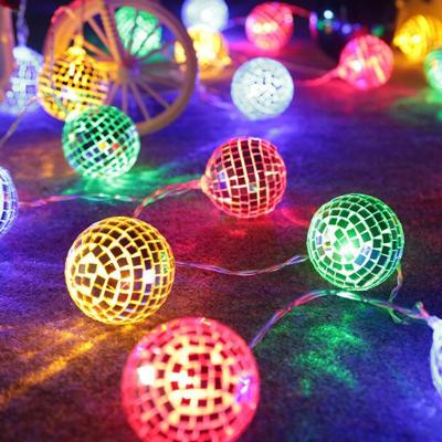 China Fairy Mirror Disco Ball 10L Mirror Disco Ball String Party Garden Decoration Light for sale