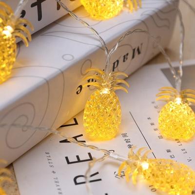 China Unique Hot Sale Plastic 10Leds Pineapple Led Decorative String Lights For Bedroom Party for sale