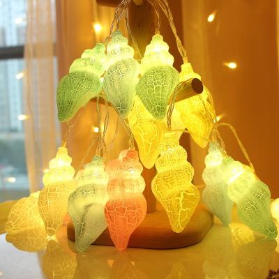 China Battery Operated Conch Slit 3D Conch Fairy Led String Lights For Kids Room Decoration for sale