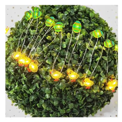 China String Light 2020 New Harvest Festival Easter Eggs And 10L Led Copper Wire Chick Wood Light For Home Decoration Bedroom Wall for sale