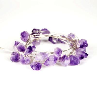 China Natural Amethyst Light Crystal String Light Dreamy Healing Electric Fairy Lights Decor for Bedroom Wedding Party Home Decoration for sale