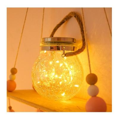 China Solar Curtain Light Lead Glass Holiday Hanging Mason Jar Lights Factory Night Light Outdoor Floor Lamp for sale