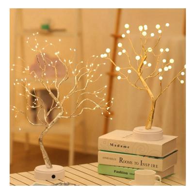 China Decorative Lamp USB Battery Cable Silver Gold Decorative Morden Tree Table Lamp For Decoration Home Holiday Lighting Indoor Night Light for sale