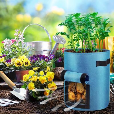 China Breathable Breathable Customize Logo Vegetable Grow Bags Seedling For Home And Garden Felt Potato Grow Bags 7 Gallon for sale