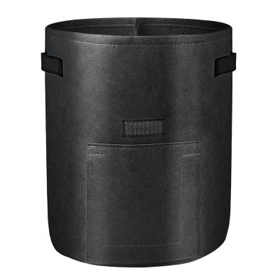 China Wholesale Breathable Non Woven 1 3 5 7 10 20 30 Gallon Black Felt Eco Friendly Pots Garden Plant Potato Grow Bag for sale