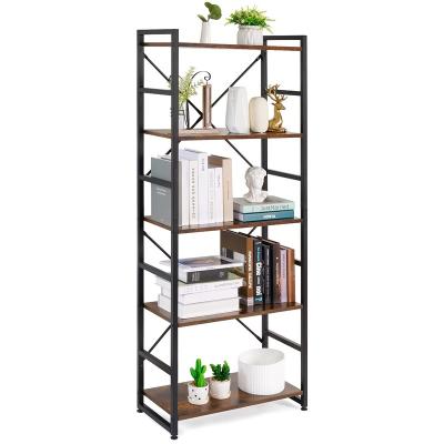 China Modern Simple Book Shelves Portable Industrial Living Room Wood Foldable Book Shelves 3-Tier 4-Tiler 5-Tiler Bookshelves For Sale for sale