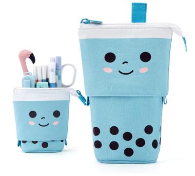 China Cute School Pen Bags Large Pencil Case Holding Pen Holder Telescopic Makeup Pouch Pop Up Cosmetics Bag Stationery Desk Organizer Box For Girl for sale