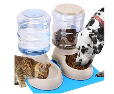 China Automatic Cat Feeder and Water Dispenser 2 Packs in Set with Pet Food Mat for Medium Small Dog Pet Puppy Kitten Big Capacity for sale