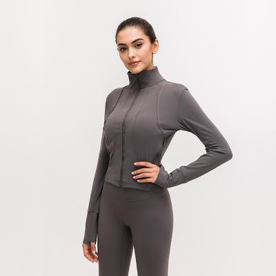 China Wholesale Breathable Loose Long Sleeves Breathable Spandex Women Workout Nylon Jacket for sale