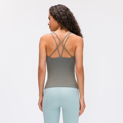 China Wholesale Breathable Sports Fitness Gym Wear Smooth Cross Back Tank Tops For Women for sale