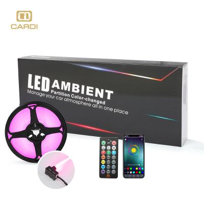 China Car Interior Ambient Light Strip Car Light Auto Flexible APP Control Atmosphere LED Neon Tube 