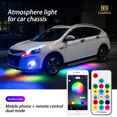 China Mobile APP Remote Control Remote Control Underglow Under Car Atmosphere Neon Lights Kit Wireless Chassis Led Lights Strip for sale