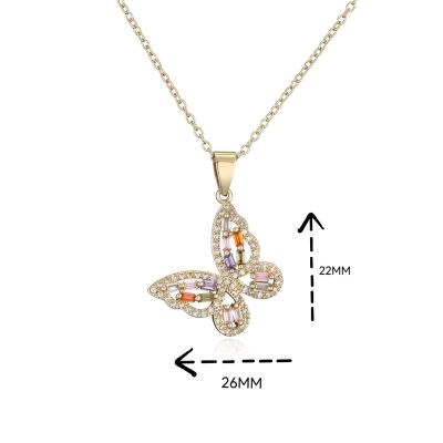 China Cute Butterfly Elephant Necklace Pendant Jewelry With Chain Fashion Lucky Statement Women Silver Gold Bead Charms Alloy Card Gift for sale