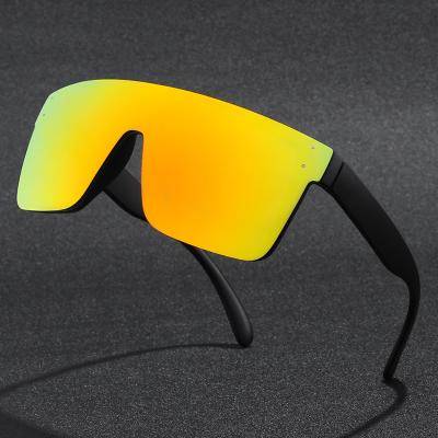 China Custom Square One-Piece Lens Logo River Sports Sunglasses Men's Motorcycle Bicycle Sunglasses Polarized Fishing Cycling Sunglasses 2021 for sale