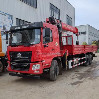 China TRUCK CRANE DONGFENG 6X4 10 Wheels Lorry Straight Telescopic Boom Cargo Truck Mounted Crane With 12Ton 5 Section Hydraulic Lift Arm For Sale for sale