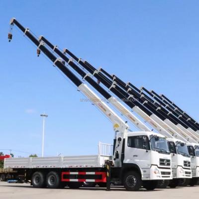 China TRUCK CRANE DONGFENG KINLAND 6X4 10 Wheels Lorry Straight Telescopic Boom Cargo Truck Mounted Crane With 10 Ton Lift Hydraulic Arm For Sale for sale