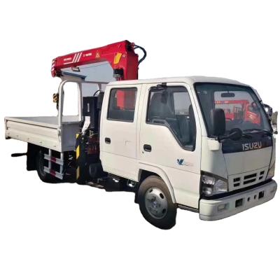 China TRUCK CRANE Small 4x2 Double Tier Truck Crane 2 Ton Mobile Boom Truck Mounted Hydraulic SANYPALFINGER Crane for sale