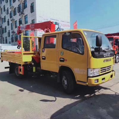 China TRUCK CRANE Dongfeng Dollicar 4x2 6 Wheels Lorry Straight Telescopic Boom Cargo Truck Mounted Crane With 3.2 Ton Lift Hydraulic For Sale for sale