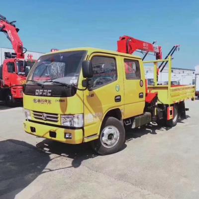 China TRUCK CRANE Dongfeng Dollicar 4x2 6 Wheels Lorry Straight Telescopic Boom Cargo Truck Mounted Crane With 3.2 Ton Lift Hydraulic For Sale for sale