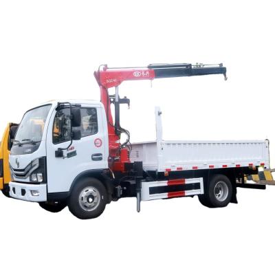 China TRUCK CRANE Hot Selling Mini Straight Telescopic Boom Cargo Truck Mounted Crane With 2 Ton Lift Hydraulic Crane for sale