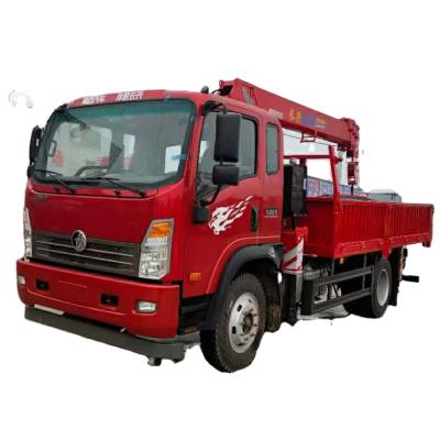 China TRUCK CRANE SINOTRUK CDW 4x2 6 Wheels Telescopic Steep Boom Loader Crane Cargo Truck Mounted Crane With 8 Ton Hydraulic Lift For Sale for sale