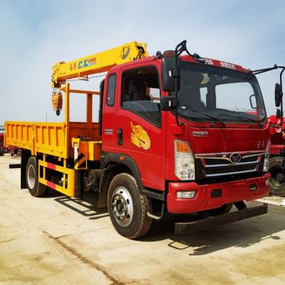 China TRUCK CRANE SINOTRUK CDW 4x2 6 Wheels Telescopic Steep Boom Loader Crane Cargo Truck Mounted Crane With 8 Ton Hydraulic Lift For Sale for sale