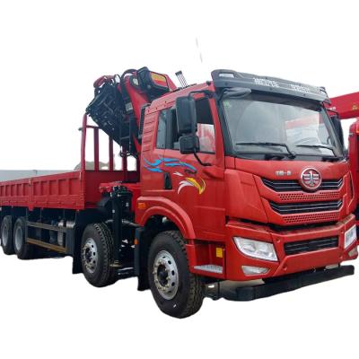 China TRUCK FAW 8x4 TRUCK Crane Lifting SUPPLY TRUCK-MOUNTED Hydraulic FACTORY Machine Crane 25 Ton Articulation Boom Arm for sale