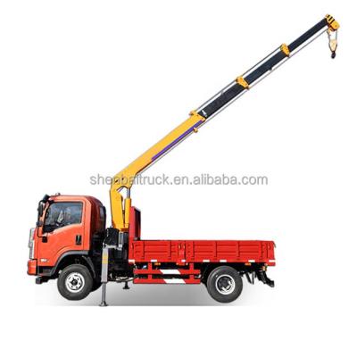 China CRANE China Shenbai 6.3T Truck Loader Crane 6.3 Ton Small Straight Stiff Boom Hydraulic Telescopic Lift Truck Mounted Cranes For Sale for sale