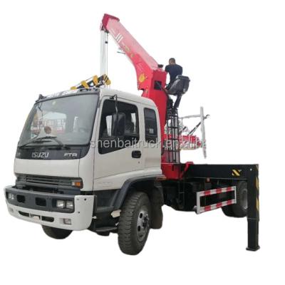 China TRUCK CRANE lsuzu truck with crane 4x2 4x4 FTR 8T Truck-mounted Crane Manufacturer steep boom crane for sale for sale