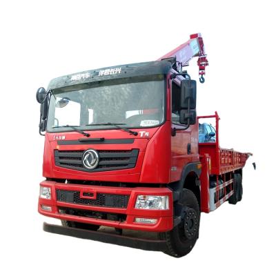 China TRUCK CRANE DONGFENG 6x4 Cargo Truck Mounted 10 Ton 12 Ton Telescopic Crane 7.2M Stiff Box Boom Truck for sale