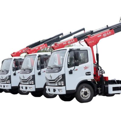 China TRUCK CRANE Small truck with crane factory supply folding arm crane 1.8 ton 2 ton 3 ton boom crane truck price for sale