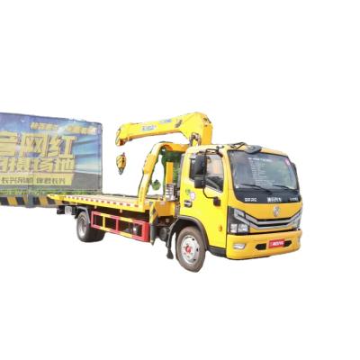 China CRANE Wrecker Tow Vehicle Cheap 4.2m DongFeng TRUCK Wrecker With 4 Ton Mini Crane For Sale for sale