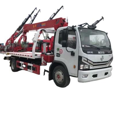 China Road Aid Rescue DONGFENG 4T Rollback Truck Rescue Tow Vehicle 3.2T Boom Flatbed Wrecker Truck With Crane for sale