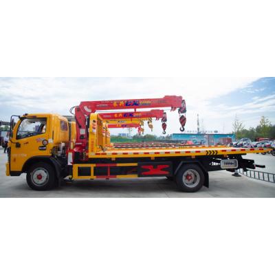 China 3.2t Wrecker Tow Truck With Diesel Hydraulic Crane Flatbed Towing Truck Carrier 4 Tons for sale