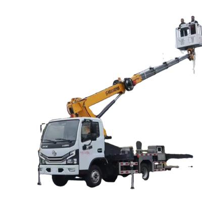 China ShenBai Official 4x2 DAFC 12m 14m Bucket Operation Thru Hydraulic Lift Platform Truck For Sale < 4L for sale